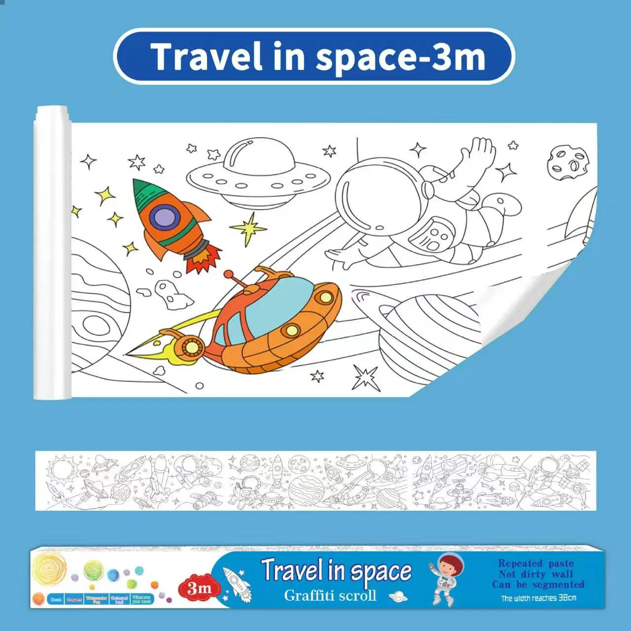 Papel de Colorir Gigante – Viagem ao Espaço