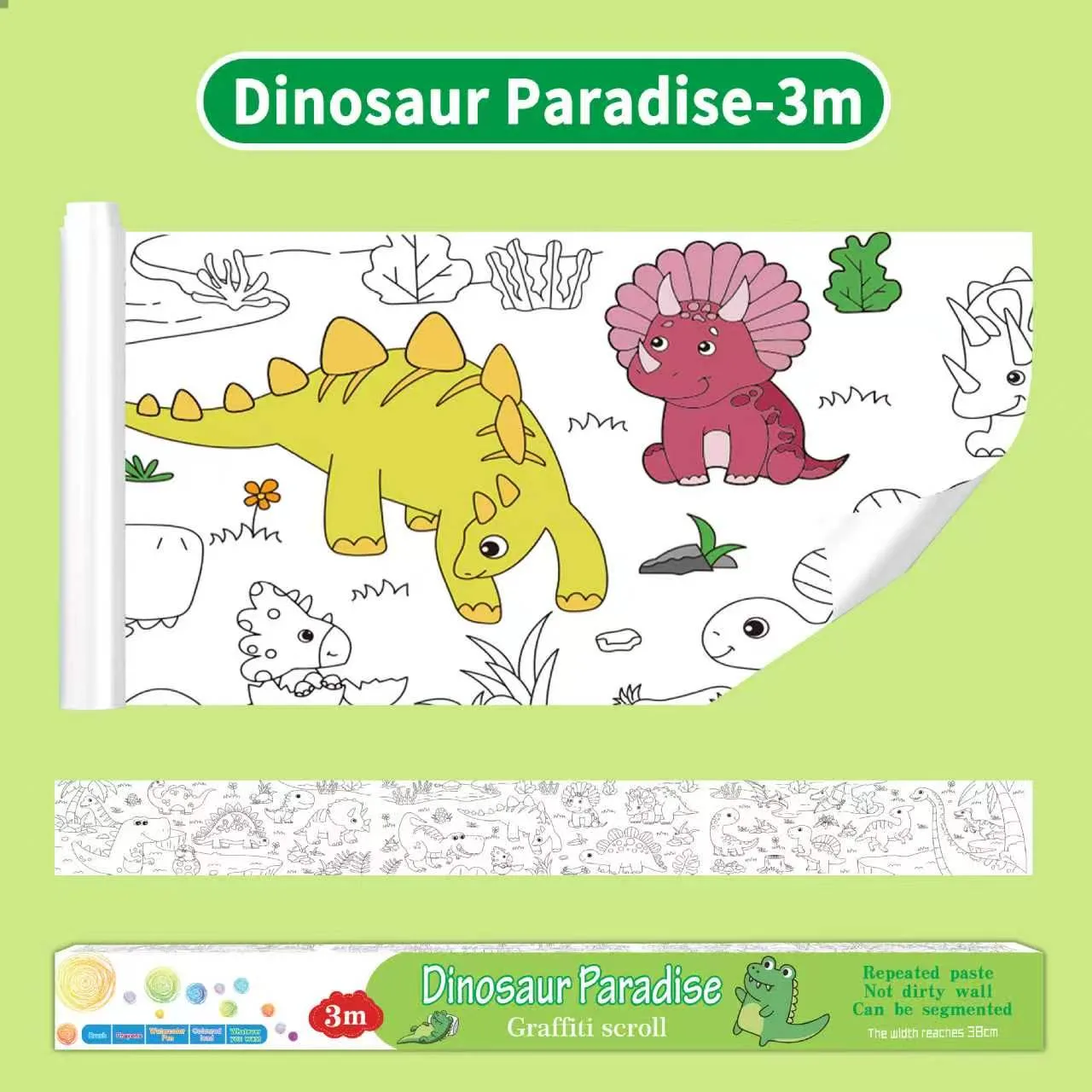 Papel de Colorir Gigante – Dinossauros