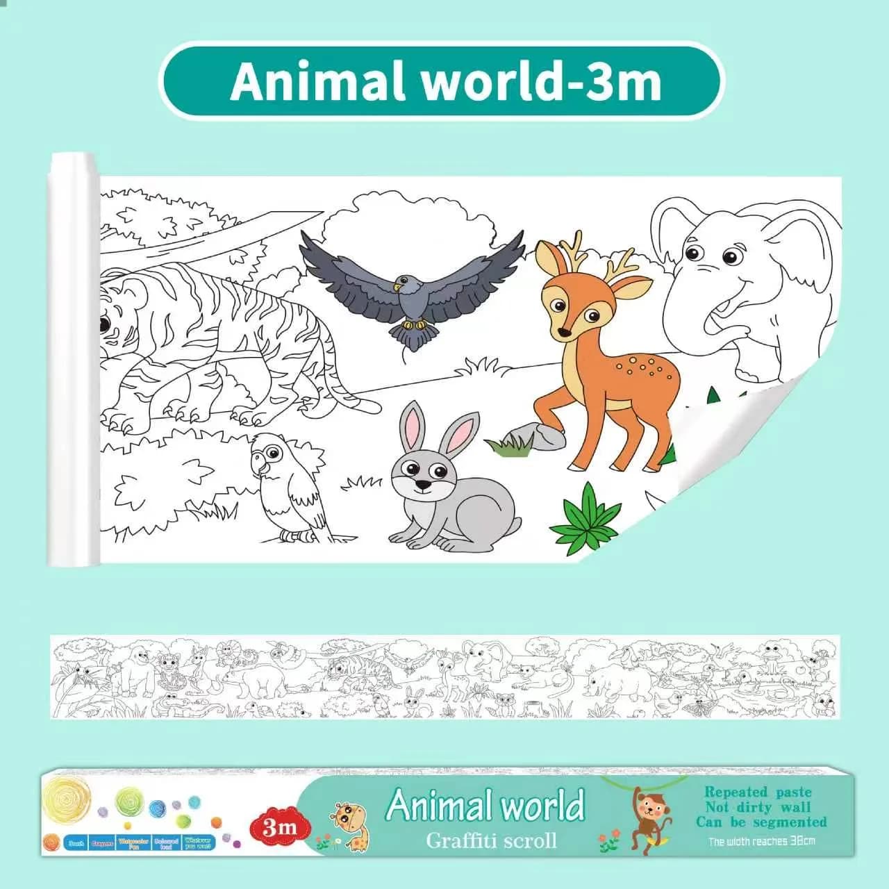 Papel de Colorir Gigante – Animais