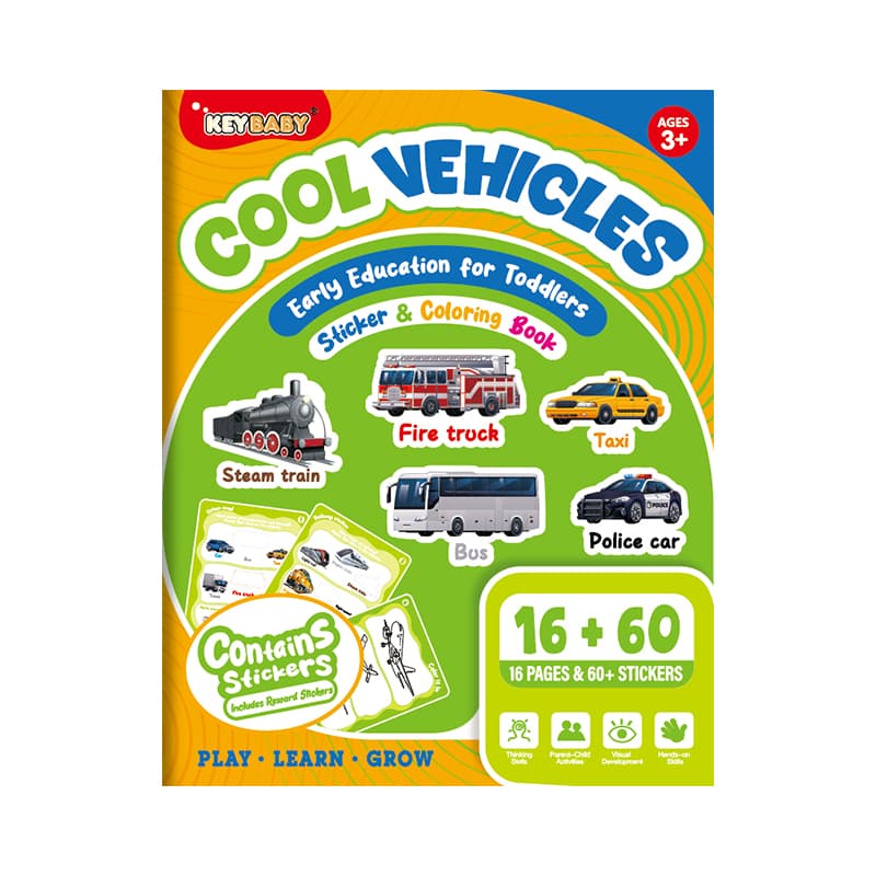 Sticker & Coloring Book – Cool Vehicles — imagem 1