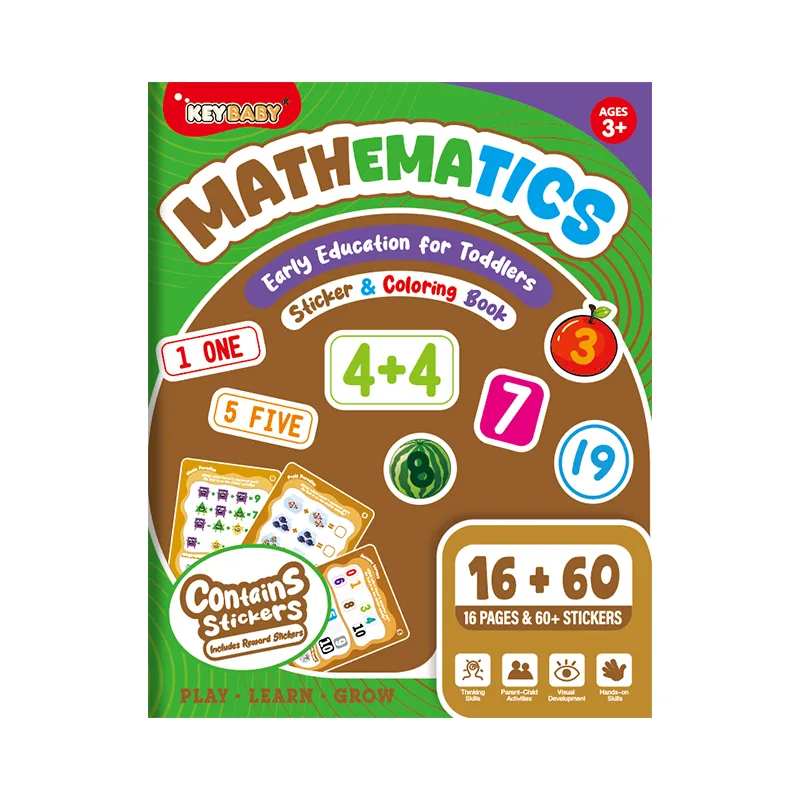 Livro de Adesivos e Colorir – Matemática