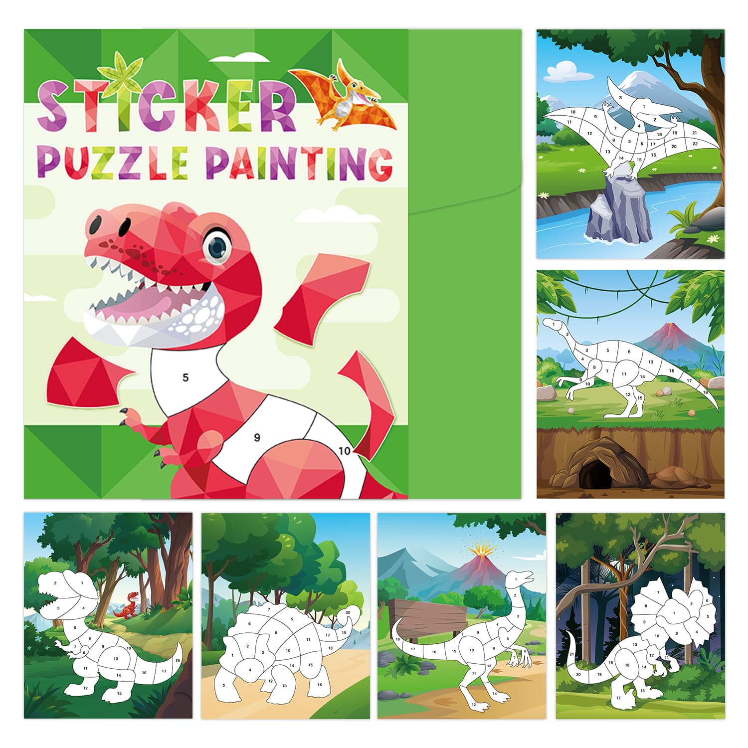 Sticker Puzzle Painting – Dinossauro — imagem 1
